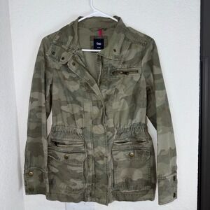 GAP Womens‎ Camouflage Jacket Drawstring Utility Military Army Coat XS